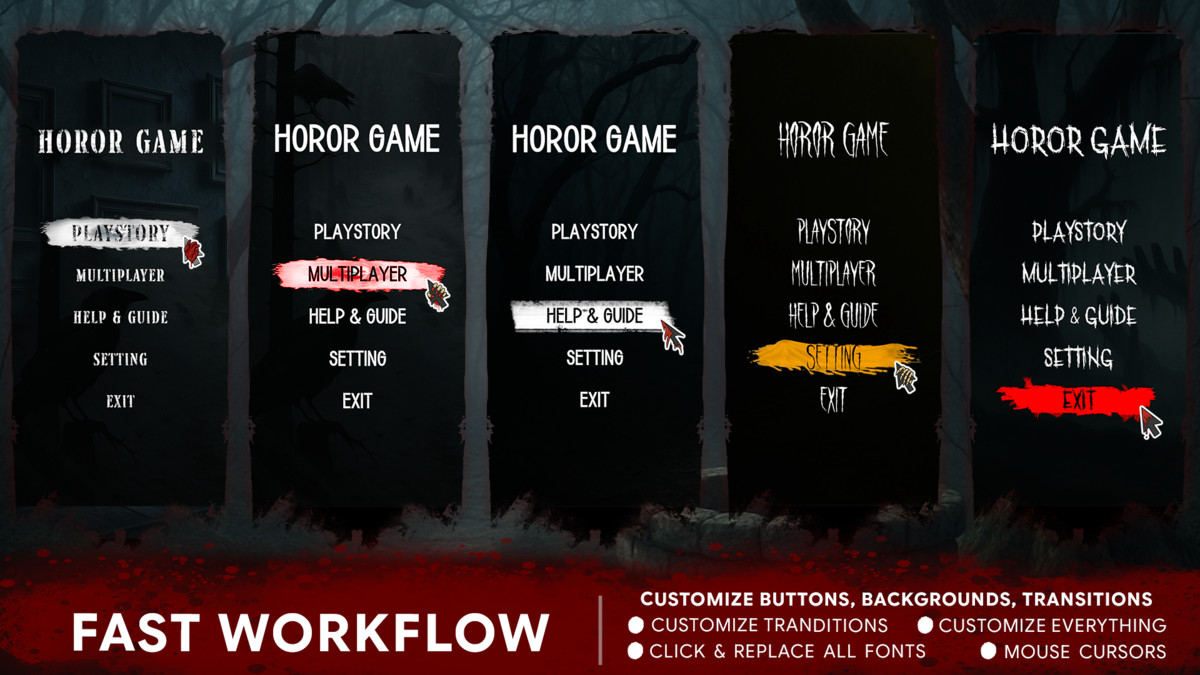 Horror UI Dark Theme GUI