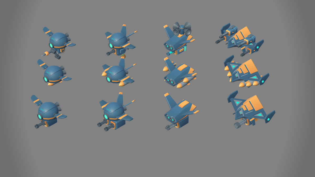 Low Poly Sci-Fi Turrets Pack