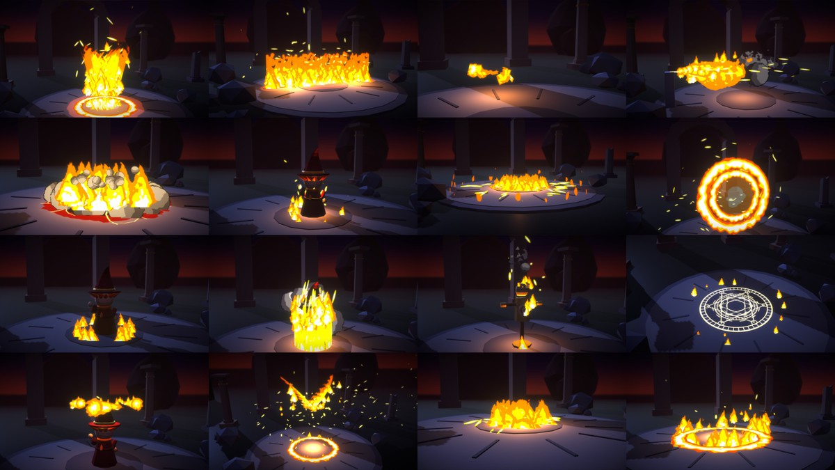 Toon Fire VFX Pack — 100 Stylized Fire Effects