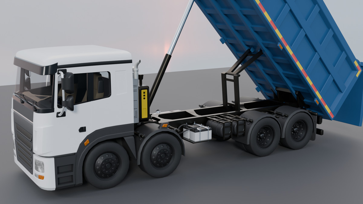 Animated Tipper Dump Truck – Game Ready Construction Vehicle with Interior | PBR