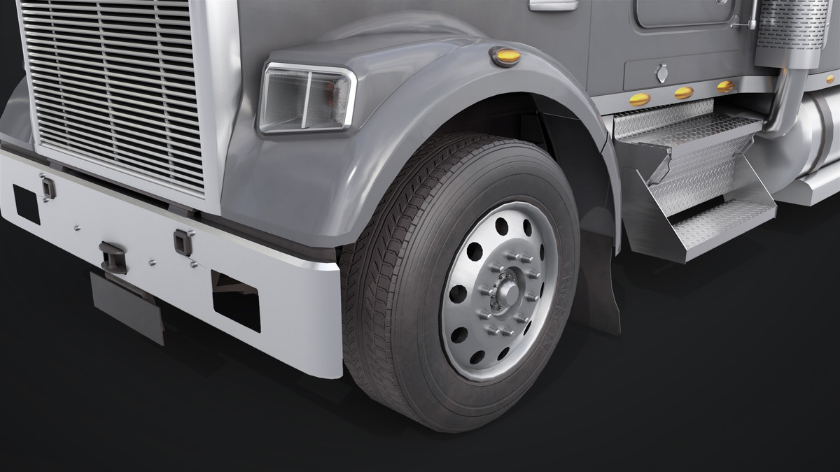 Truck 07 Log Trailer Grey Version URP HDRP Textures