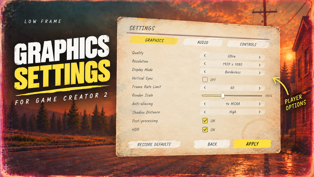 Settings & Pause for Game Creator 2
