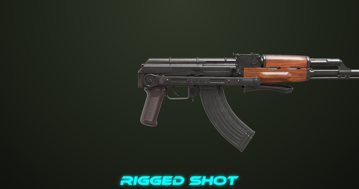 AKMS Light Machine Gun 10 URP HDRP Textures