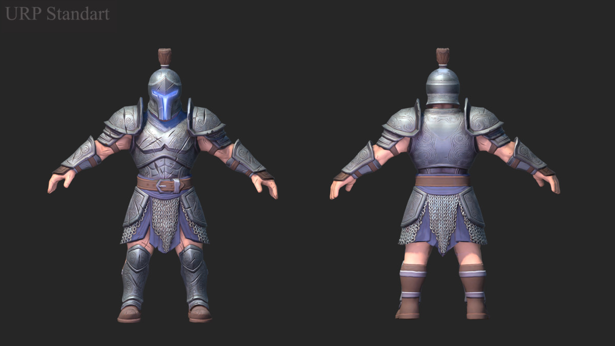 Stylized Silver Warrior - Humanoid Low Poly