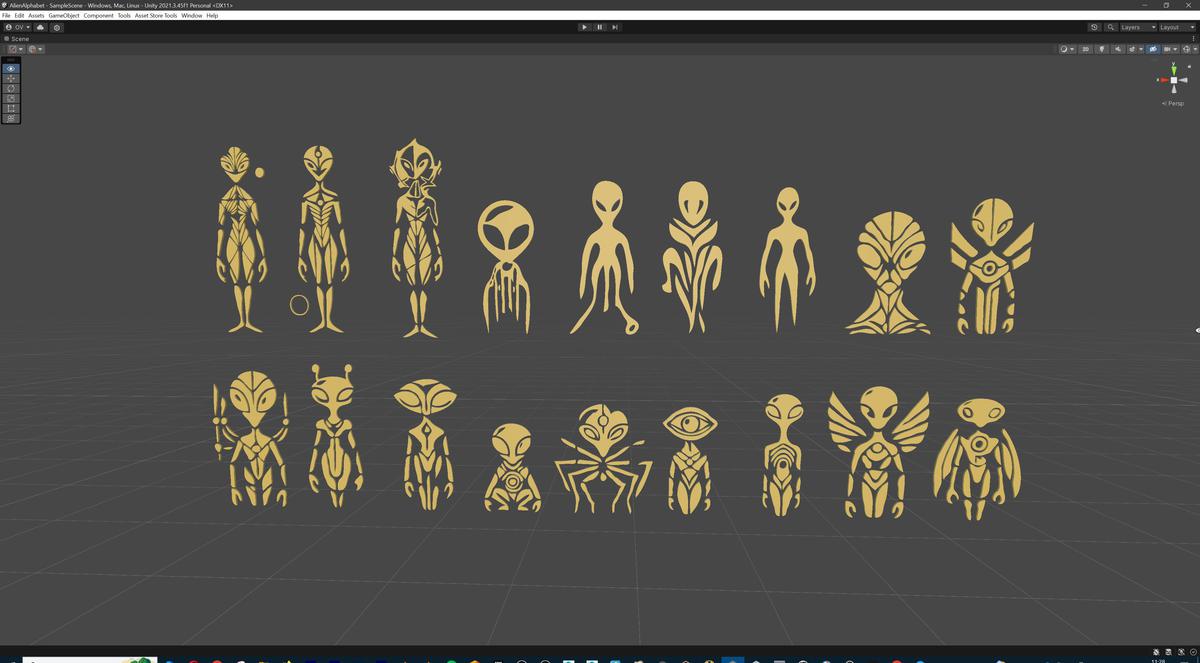 Alien Character Megapack with Unique Alphabet (500+ letters)