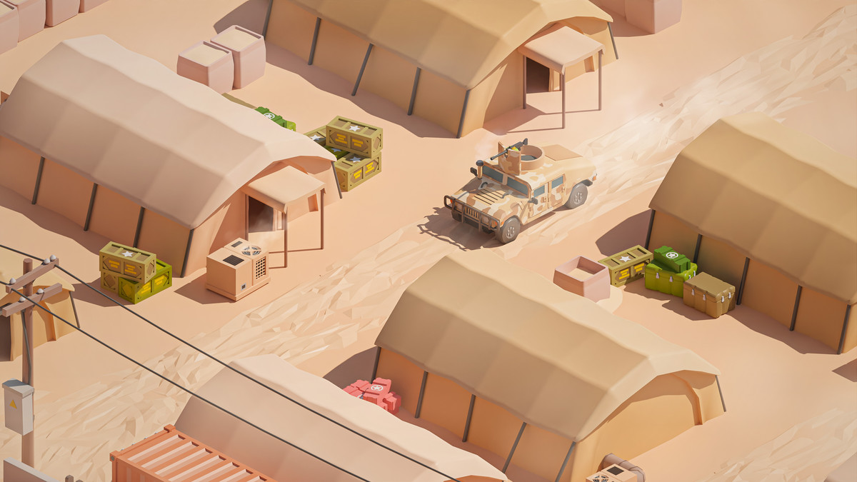 Military Desert - Low Poly 3D Models Pack