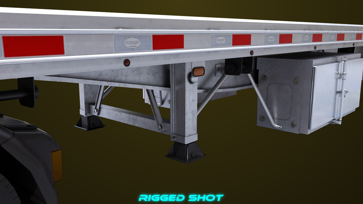 Heavy Truck 04 Flatbed Load Trailer URP HDRP Textures