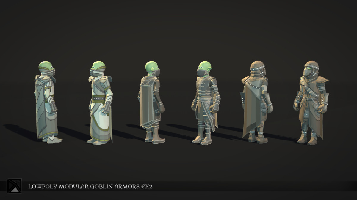 Low Poly Goblins Modular Armors Bundle - LOWPOLY MEDIEVAL FANTASY SERIES