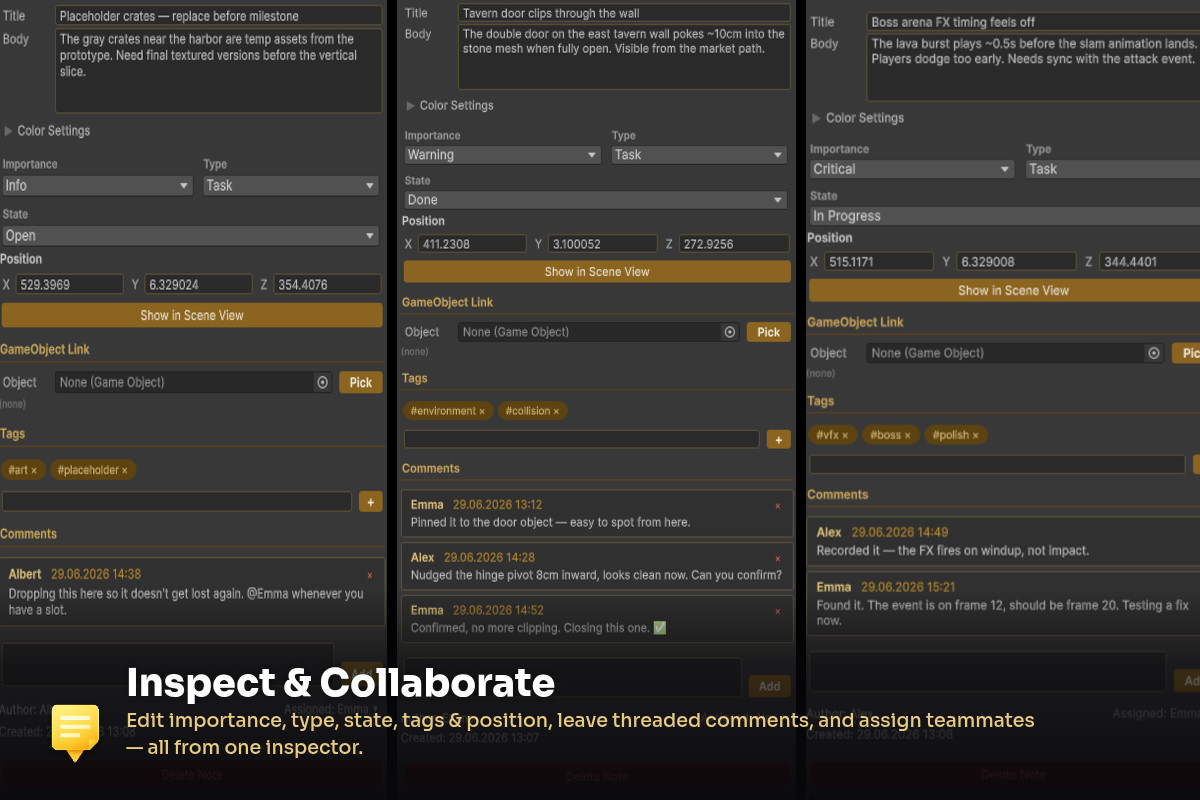 Easy Notes - Scene Notes, Tasks & Team Annotations