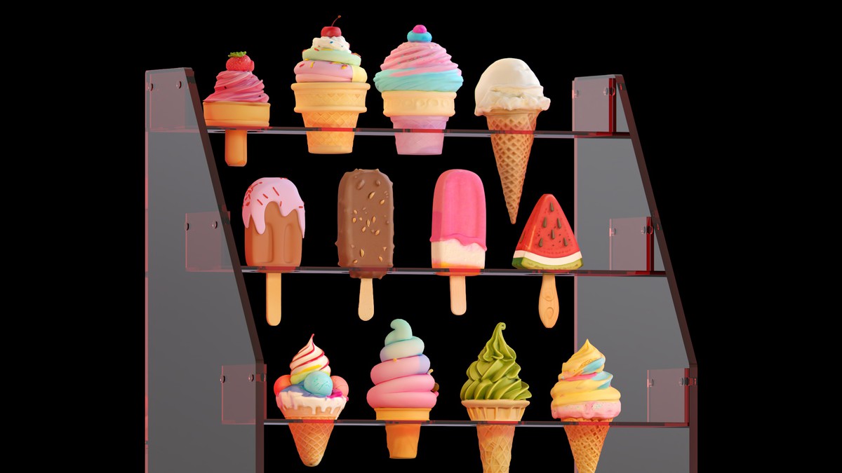 Delicious Ice Cream Collection – Colorful Dessert 3D Models