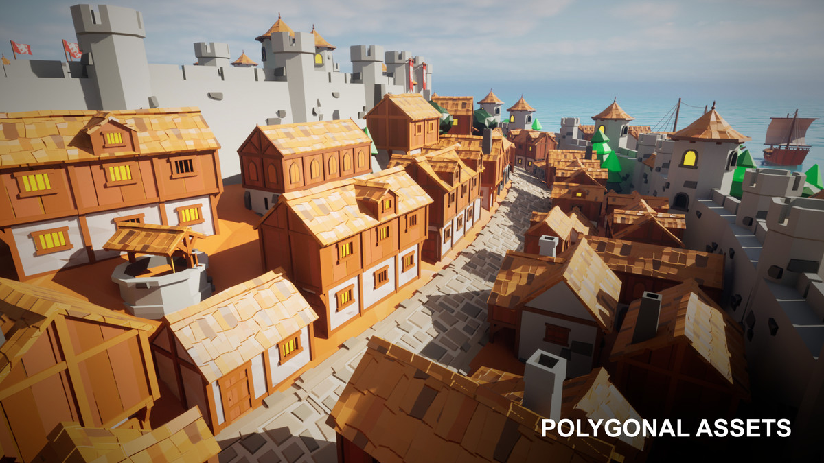 Low poly Medieval City