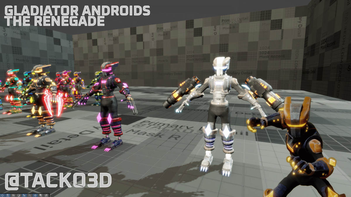 Gladiator Androids Pack Z - Customizable Robot Warriors