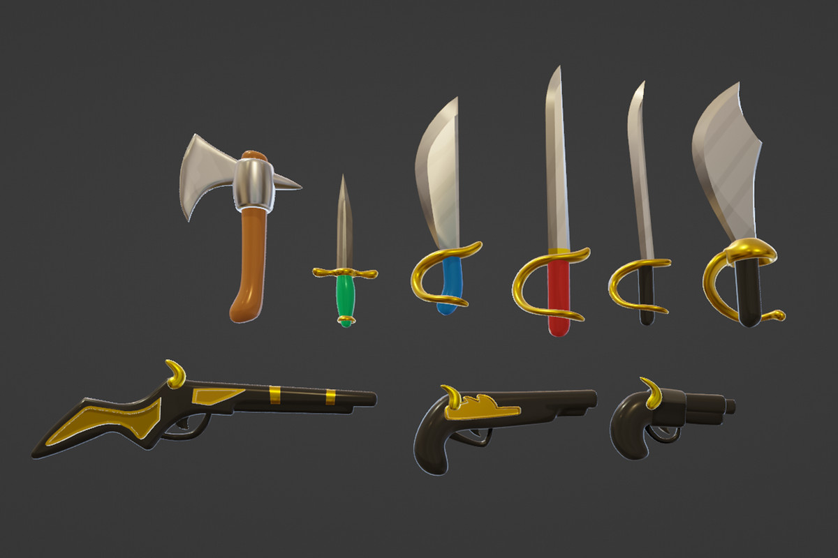 Toon Pirates Melee Weapons Pack