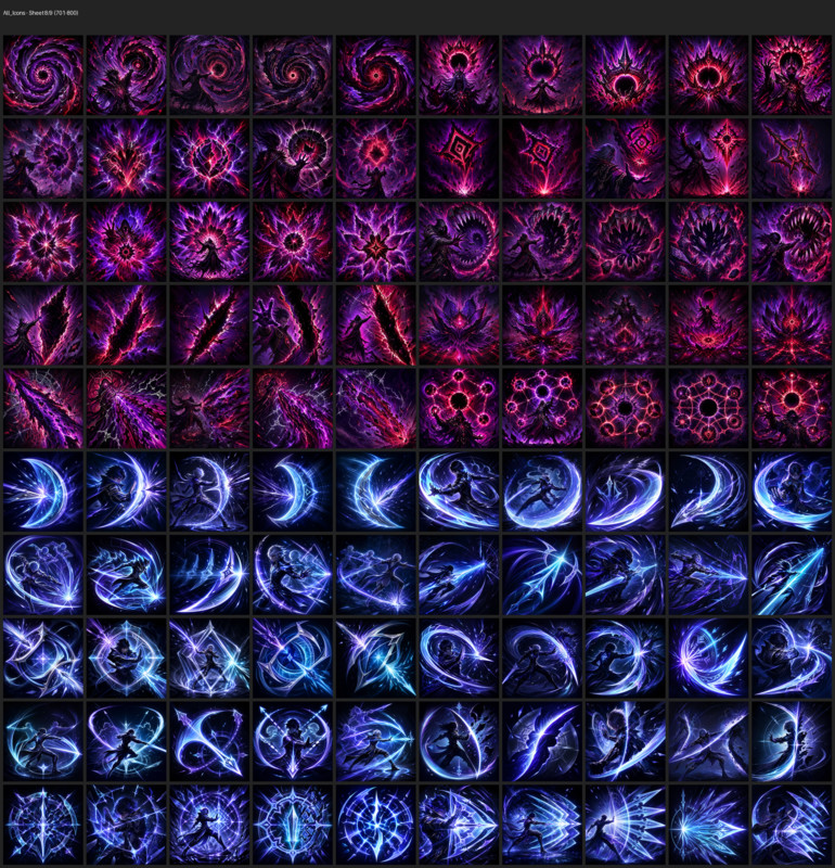 Fantasy RPG Skill Icon And Portrait 1650