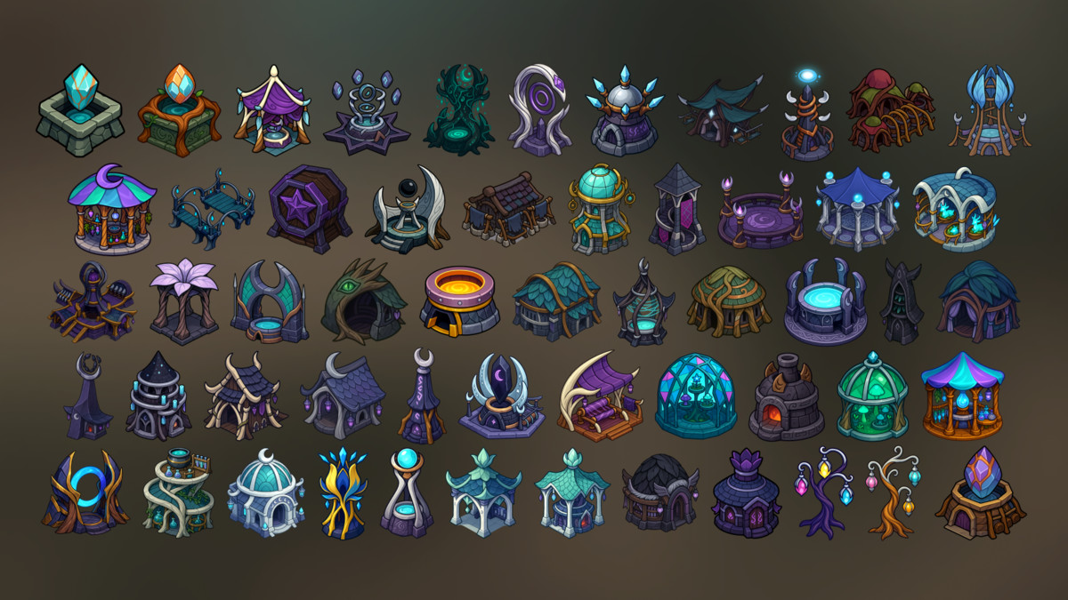Stylized Night Elf RTS Building Pack for Fantasy Strategy and RPG Games