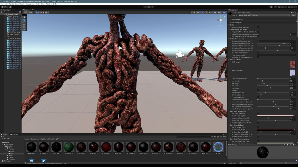 Bio Lines: Gut Man, a Humanoid Character for horror games