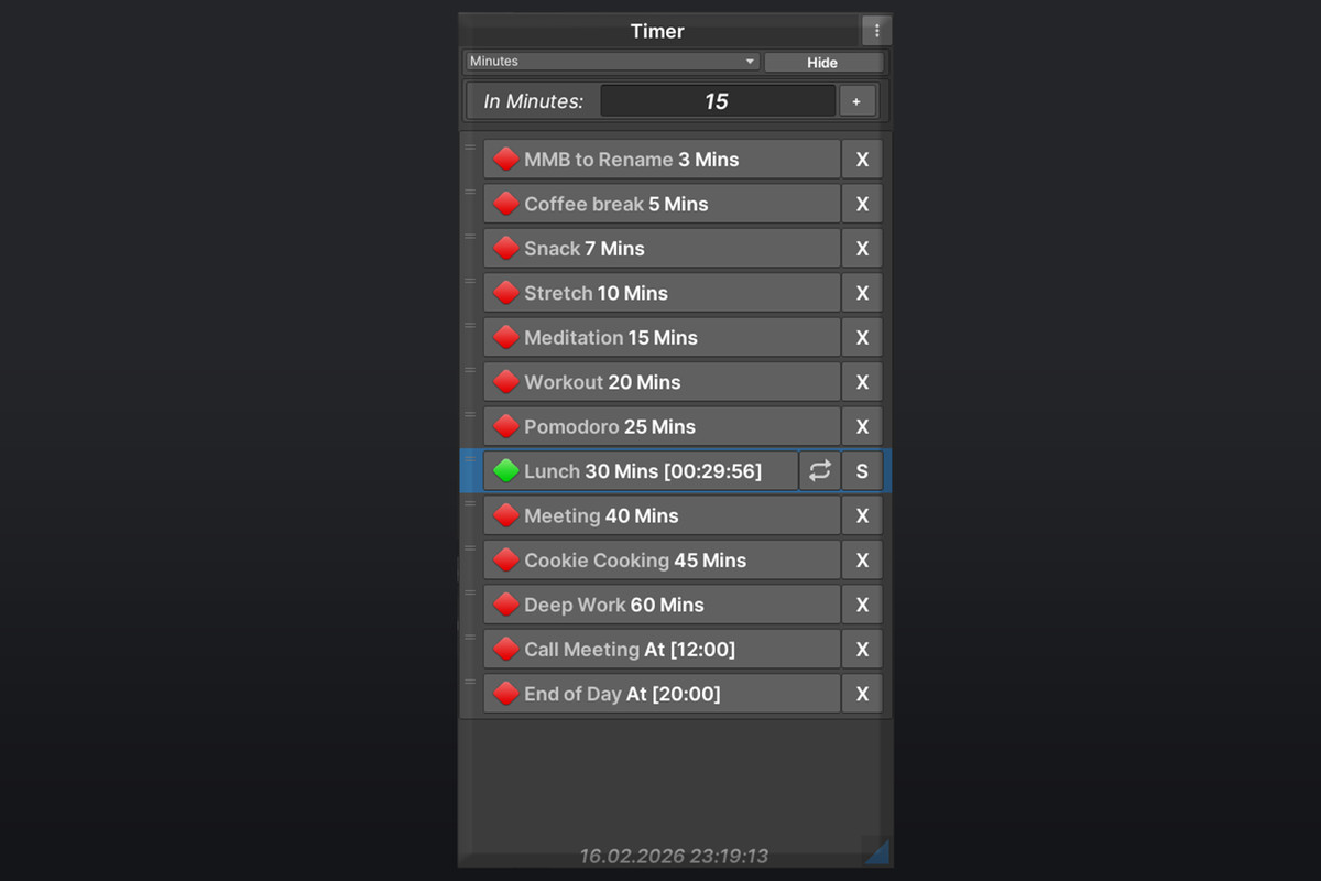 Editor Timer Pro. Smart One-Click Alarms & Compile Notification