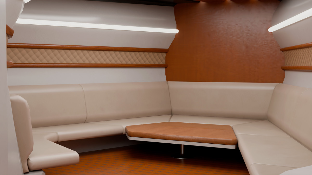 Yacht Boat 01 Black with Interior HDRP URP Textures