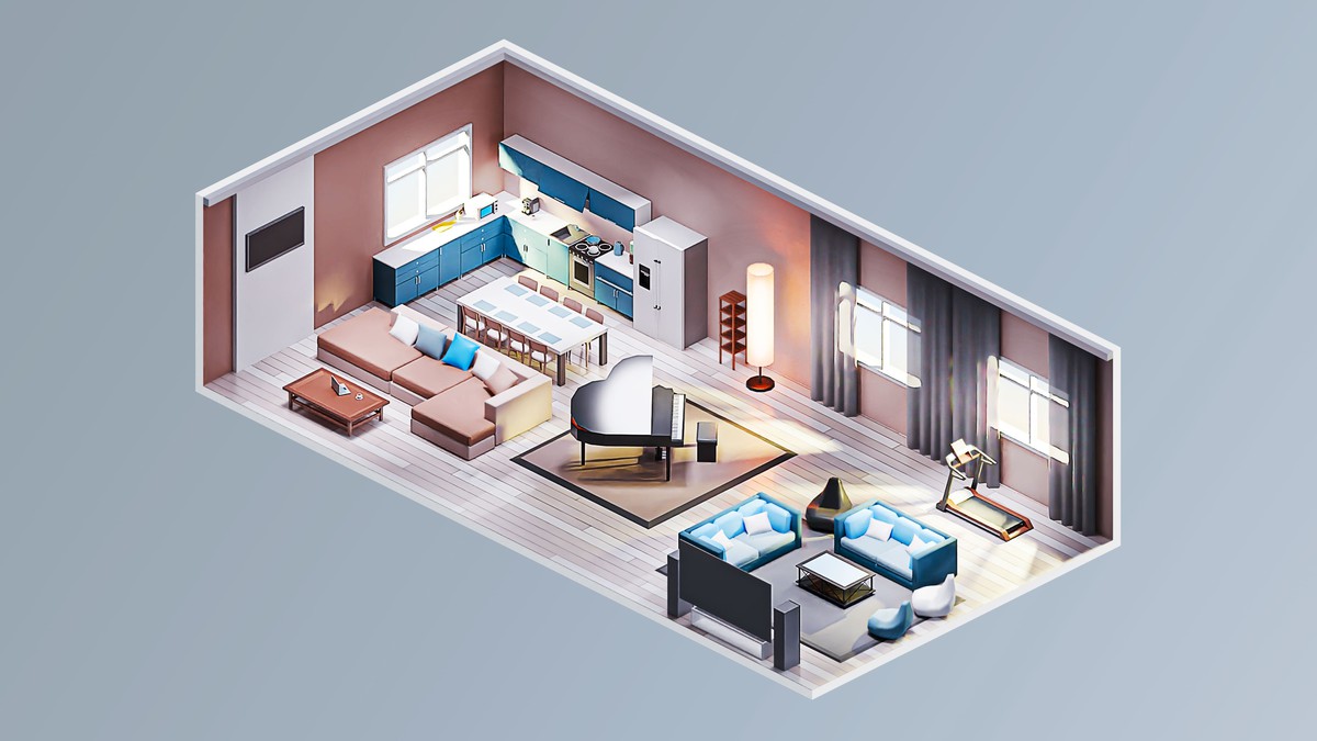 Interior 7 - Low Poly 3D Models Pack