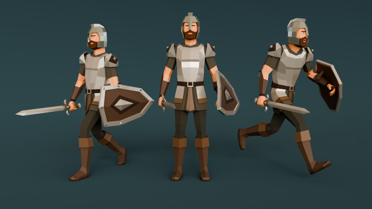 Medieval Warrior Ultra Low-Poly