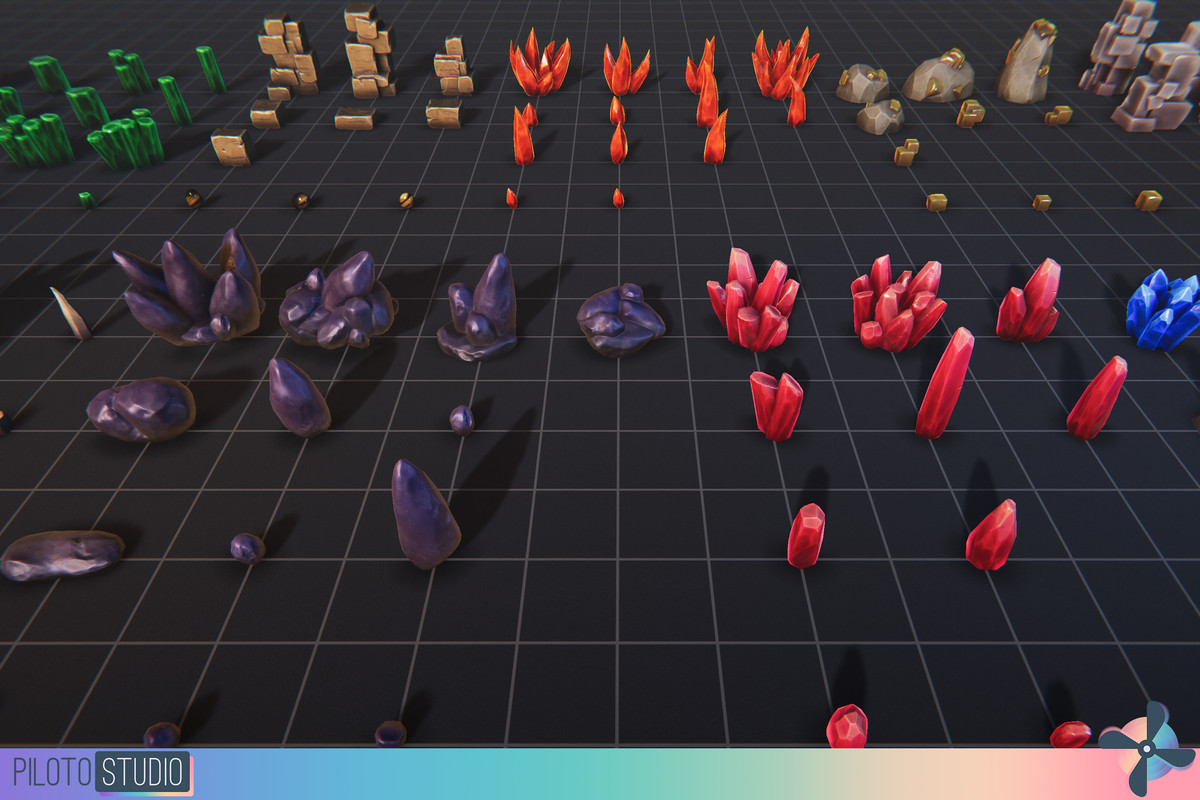 Stylized Crystals and Gems Megapack