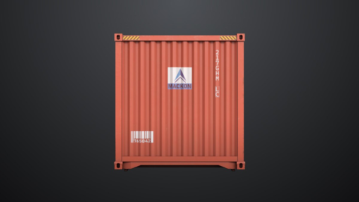 5 Cargo Container 20ft Single Mat URP HDRP Textures