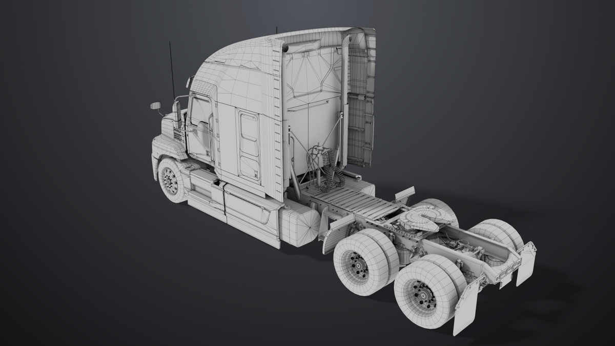 Heavy Truck Chassis 05 White Interior URP HDRP Textures