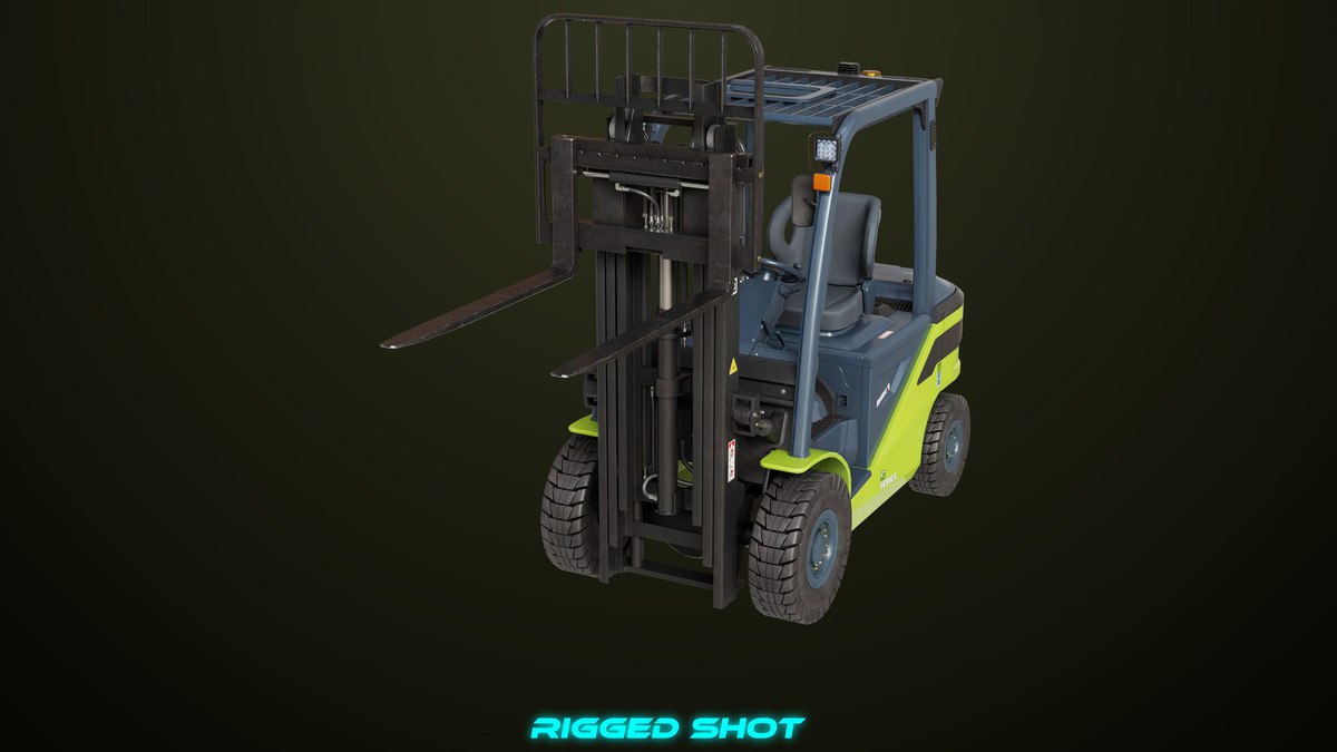 Forklift Truck03 Green URP HDRP Textures