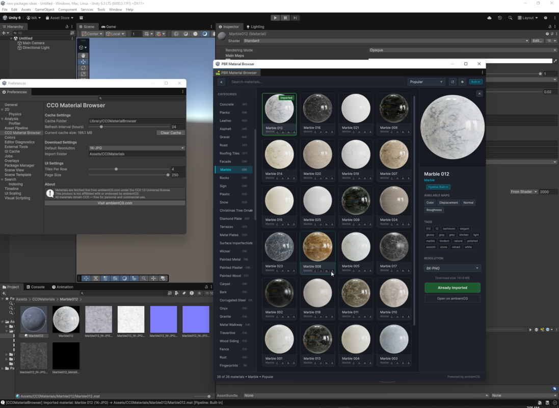 CC0 PBR Material Library for Unity
