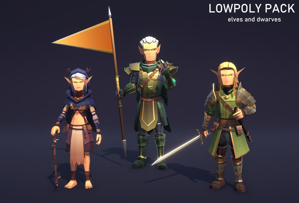 LowpolyPack_Elves and Dwarves