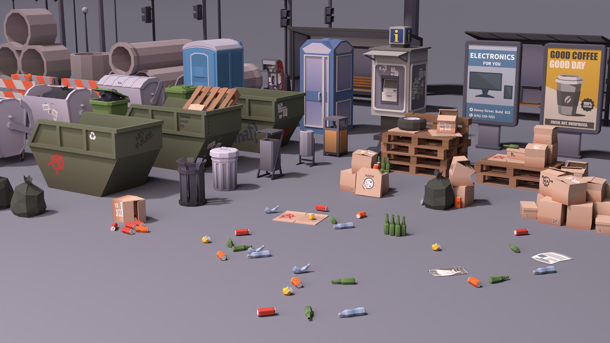 Modern City Props Pack (Stylized) – BoznaWhat