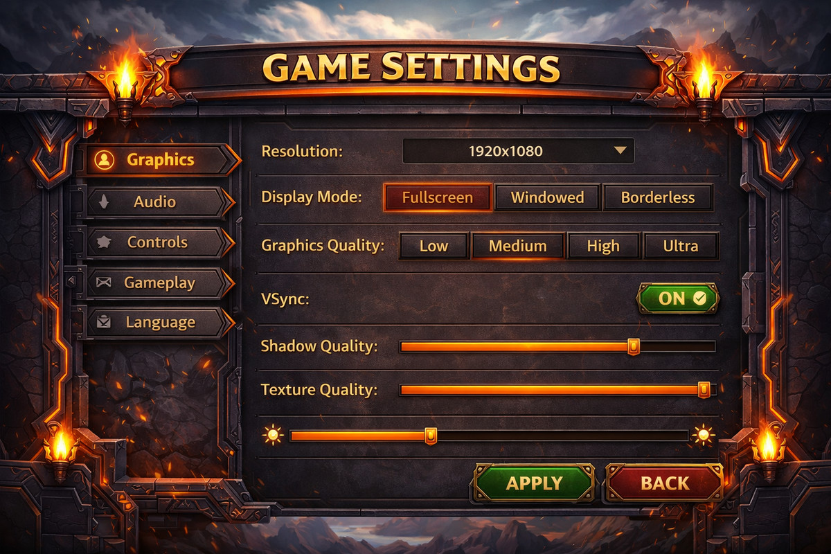 Game Settings Menu