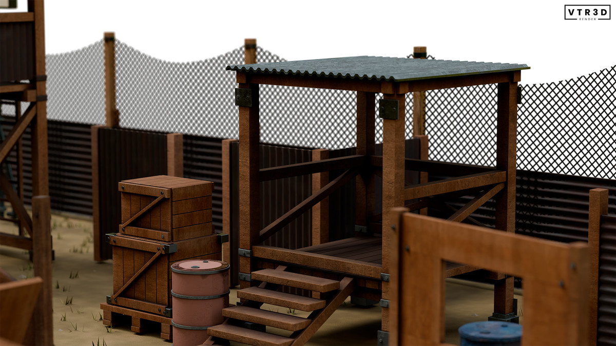 Paintball Field Modular Pack - 74 Textured Environment Assets