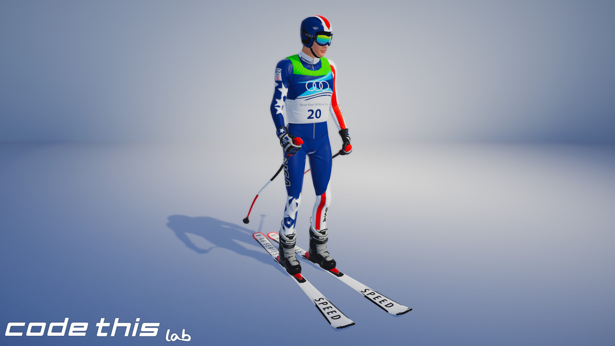 Female Skier Animated