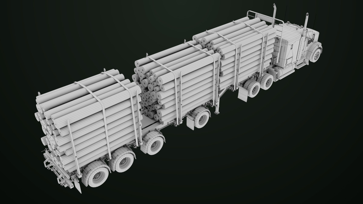 Truck 07 Log Trailer with All Loads Collection