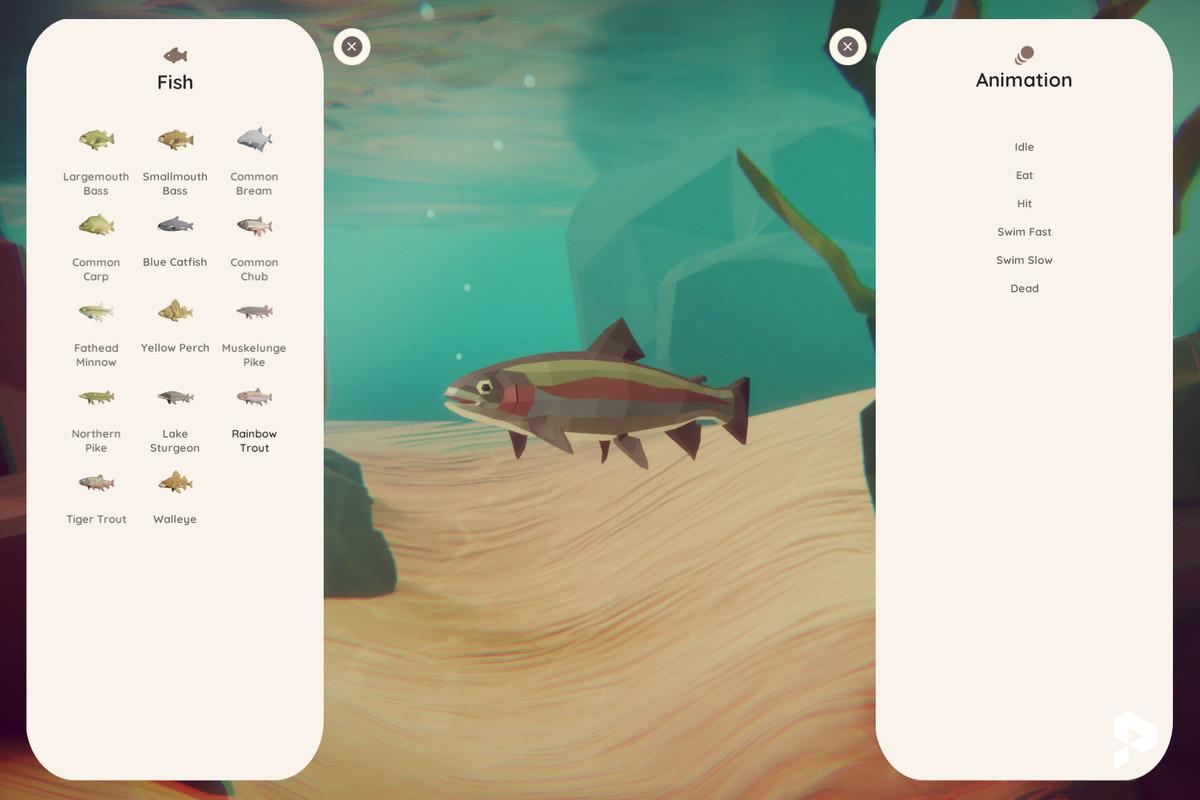 Low Poly Animated Freshwater Fish