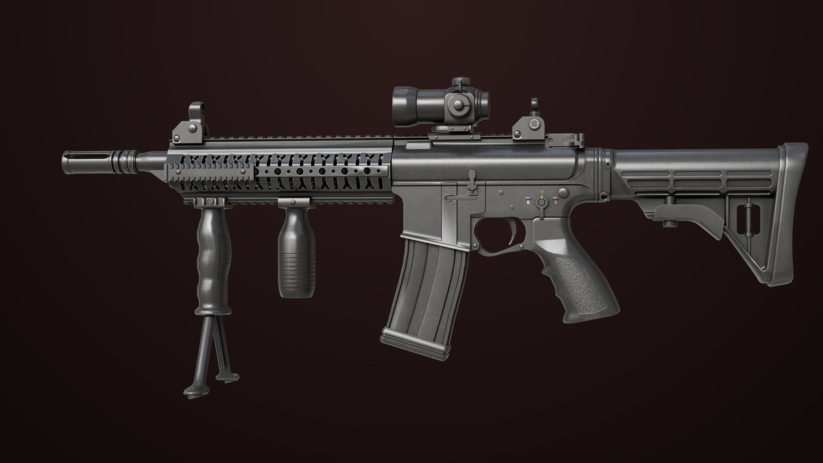 Machine Gun 17 Black URP HDRP Textures