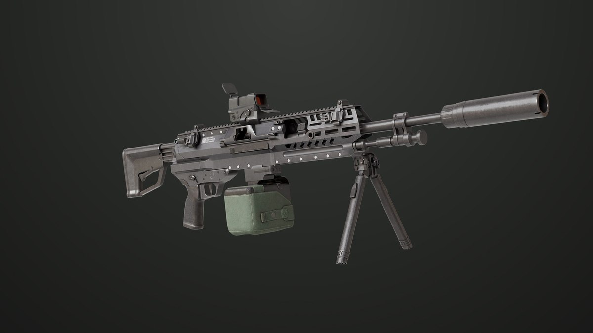 Machine Gun 14 Black URP HDRP Textures