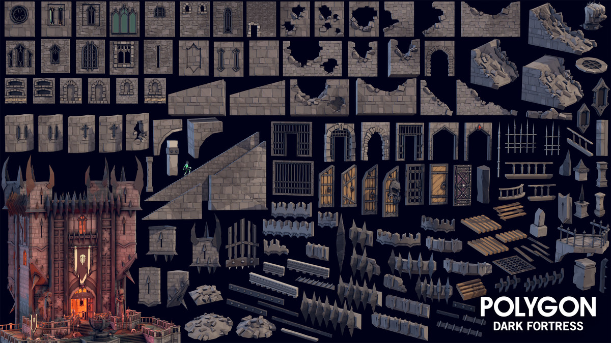 POLYGON - Dark Fortress - Low Poly 3D Art by Synty