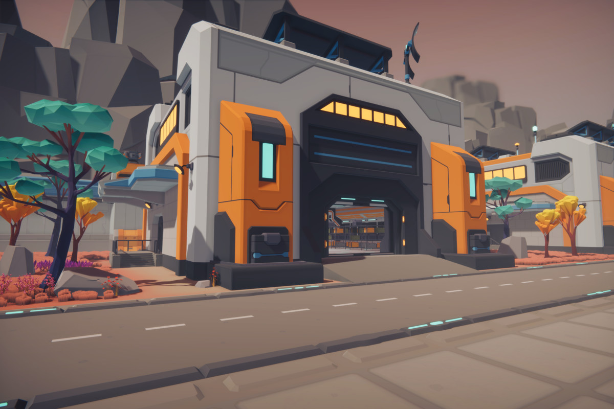 Low Poly Sci-Fi Military Resource Base
