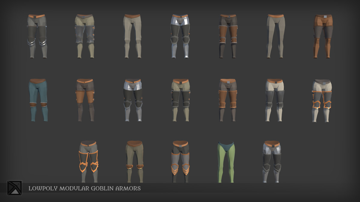 Low Poly Goblins Modular Armors Bundle - LOWPOLY MEDIEVAL FANTASY SERIES