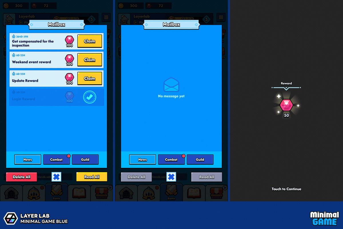 GUI Pro - Minimal Game Blue(+PSD)