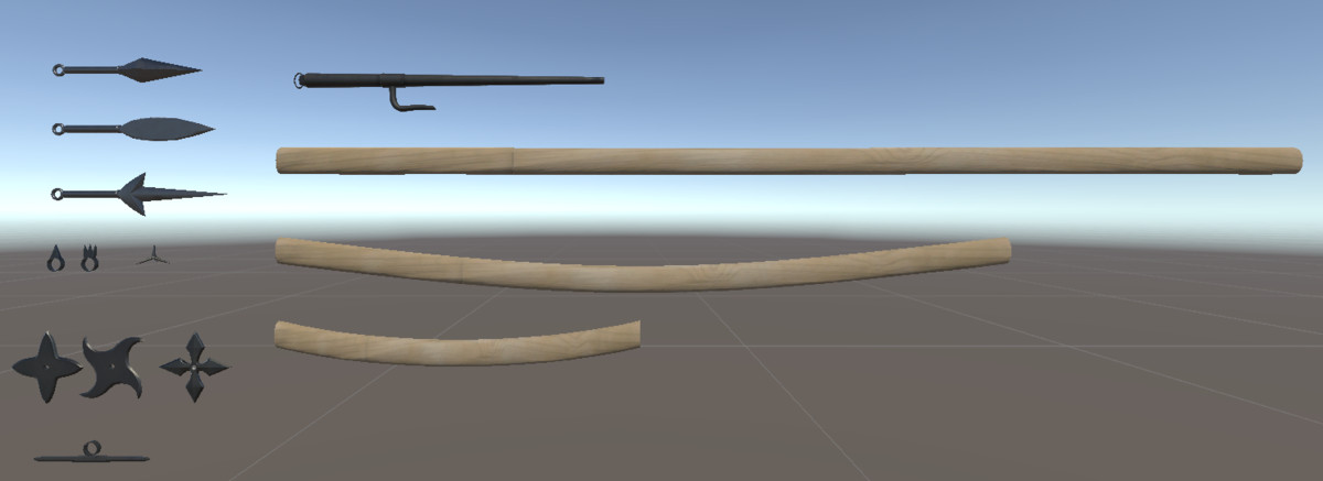 Traditional Japanese Dark Weaponry Set
