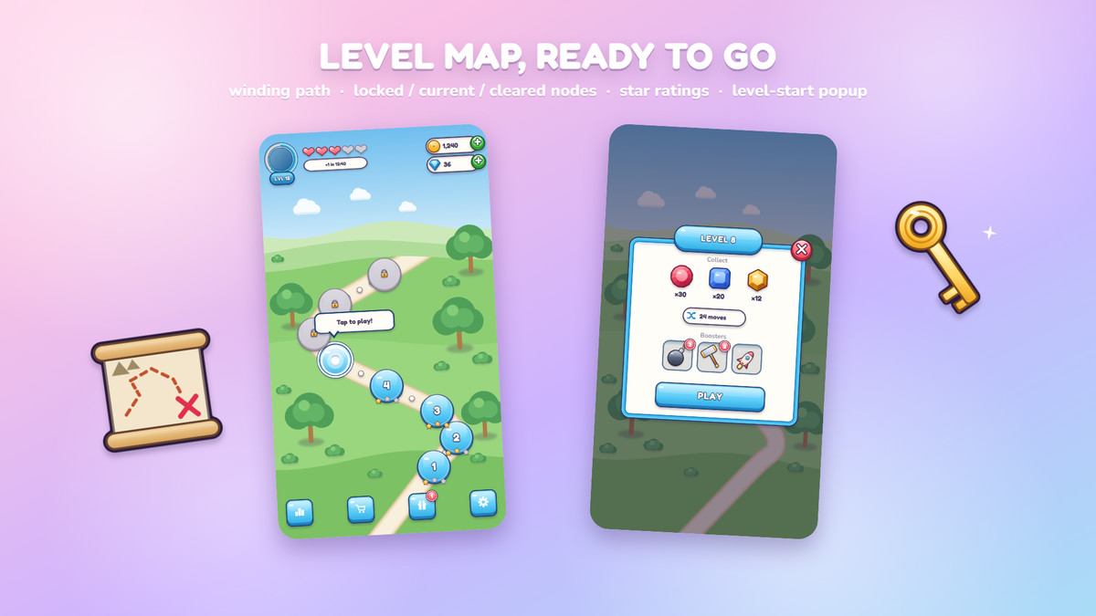 Casual Mobile UI Kit - Game GUI