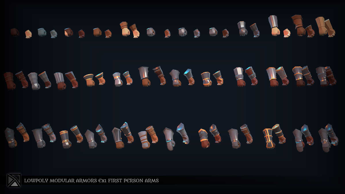 Lowpoly Modular Armors Ex1- First Person Arms - MEDIEVAL FANTASY SERIES