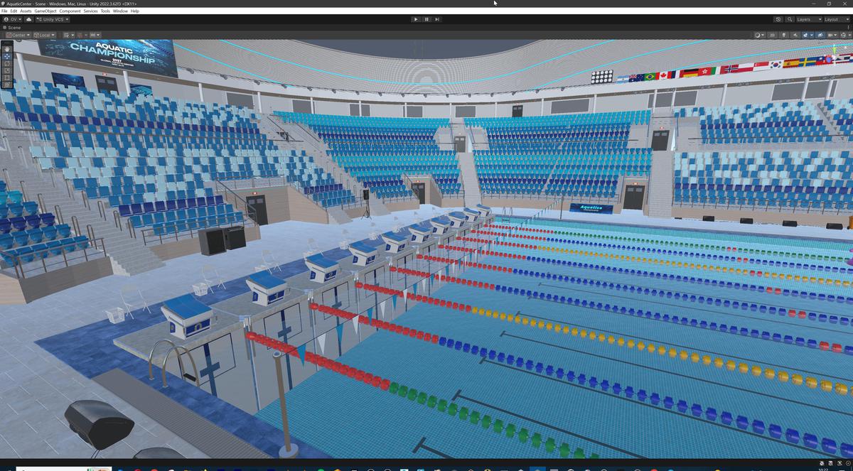 Olympic Aquatic Center Swimming Pool Modular Environment 3D