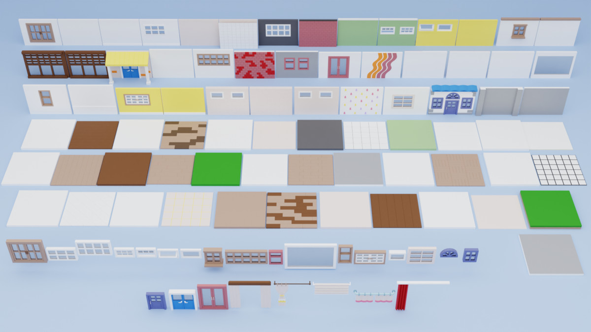 Low Poly Rooms Interiors 3 - Stylized Asset Pack
