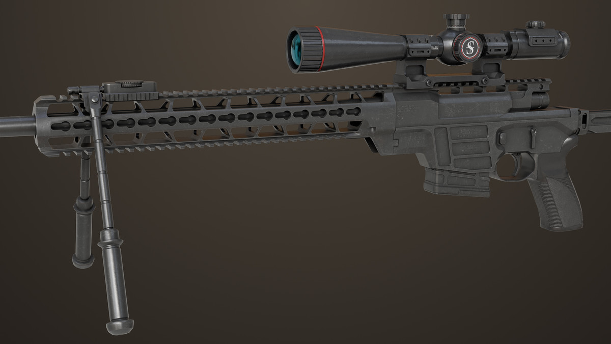 Sniper Rifle 04 Black URP HDRP Textures