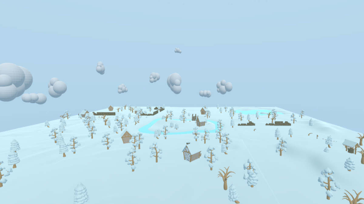 Cozy Snowy Environment - Low Poly