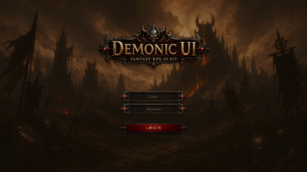 Demonic UI - Fantasy RPG UI Kit